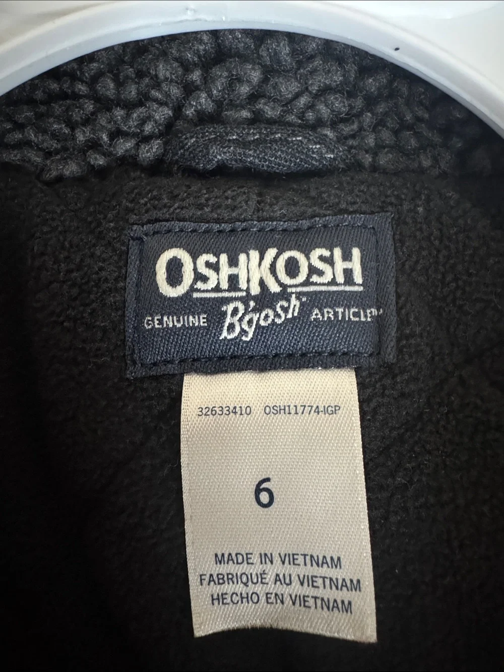 OshKosh B'gosh Black Sherpa-Lined Pea Coat for Kids